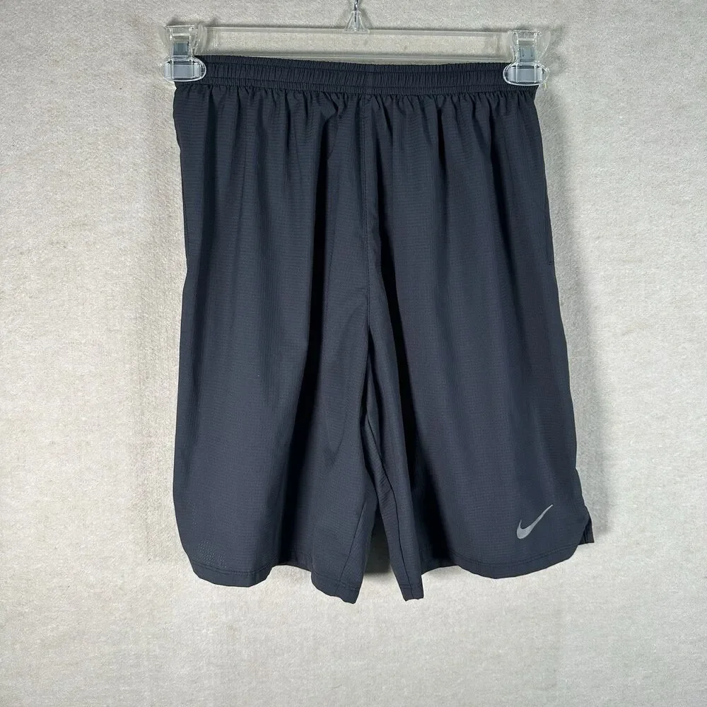 Nike Phenom Running Shorts Men's Small Black Volt Workout Training 9” No Liner